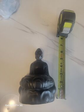 Black Ceramic Buddha Statue Candle Holder
